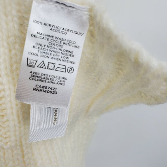 NWT Loft Ann Taylor Cream Oversized Cable Knit Poncho Sweater M / Large - Picture 9 of 11